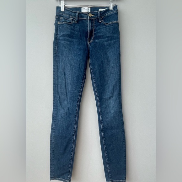 FRAME Le Skinny de Jeanne Jeans Women’s 27 Blue Stretch Mid-Rise - Picture 1 of 7